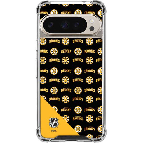 NHL Boston Bruins Pattern Google Pixel 9/9 Pro Clear Case